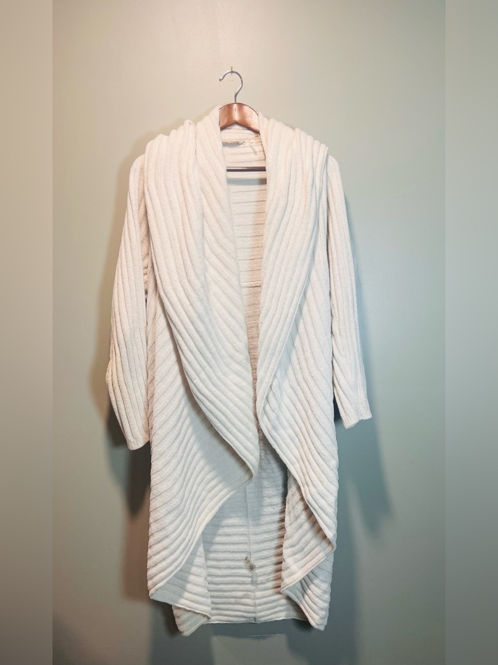 Soft Surroundings Shawl Collar Ribbed Cardigan Sweater - Cream
sm-med